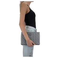 Quiltet læderclutch Dame Punge & Kortholder