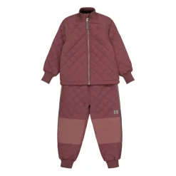 Outlet Quiltet Termosæt med Fleece - Rose Brown Børn Overtøj