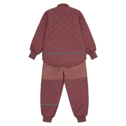 Outlet Quiltet Termosæt med Fleece - Rose Brown Børn Overtøj