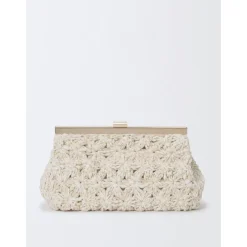 Discount Raffia Blomster Clutch Elegant Skuldertaske Dame Clutch