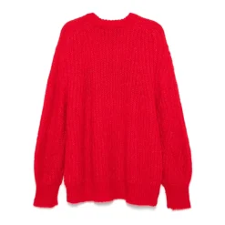 Clearance Intarsia-Strik Trøje med Logo Dame Striktrøjer & Sweatere