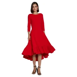 Discount Midi Kjole med Rund Hals Dame Kjoler