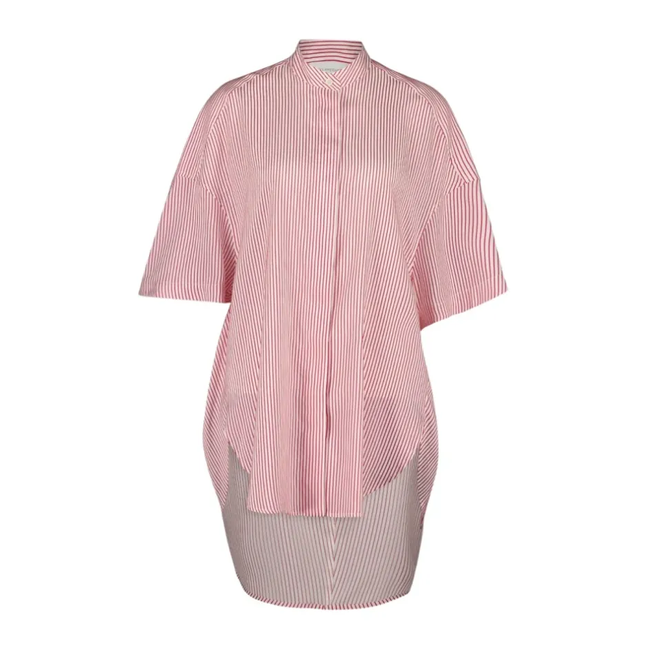 New Rød Stribet Silkeskjorte Dame Bluser & Skjorter