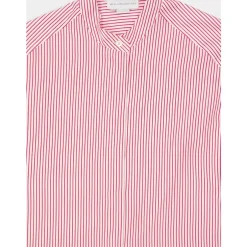 New Rød Stribet Silkeskjorte Dame Bluser & Skjorter