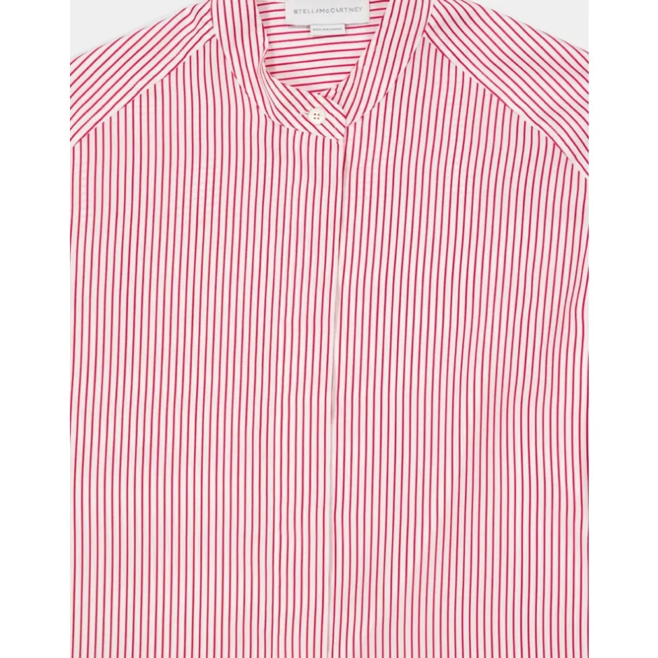 New Rød Stribet Silkeskjorte Dame Bluser & Skjorter