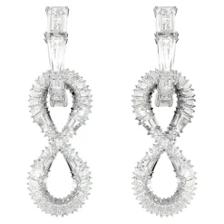 Outlet Øreringe Unisex Hyperbola Infinity Hvid Rhodium-belagt 5679793 Dame Smykker