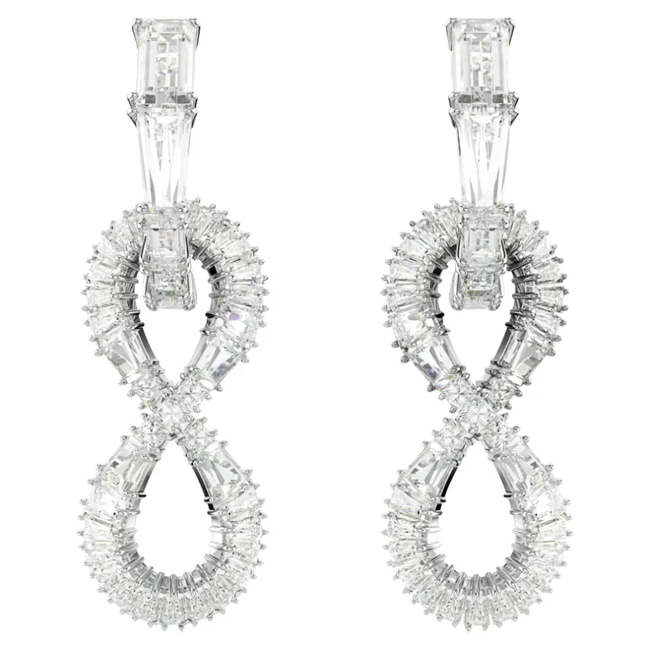 Outlet Øreringe Unisex Hyperbola Infinity Hvid Rhodium-belagt 5679793 Dame Smykker