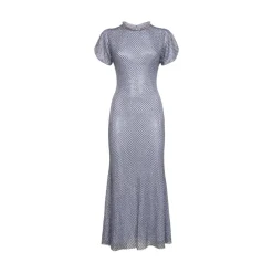 Best Rhinestone Mesh Midi Dress Dame Kjoler