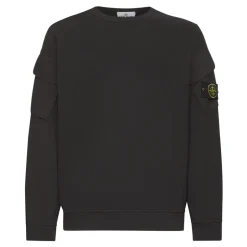 Outlet Ribbed Crewneck Sweaters med Lommer Trøjer|Sweatshirts