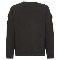 Outlet Ribbed Crewneck Sweaters med Lommer Trøjer|Sweatshirts