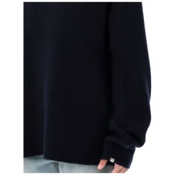 Clearance Ribbet Cashmere Sweater Navy AW25 Dame Striktrøjer & Sweatere