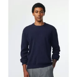 Outlet Ribstrikket Pullover med Rund Hals Strik