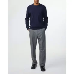 Outlet Ribstrikket Pullover med Rund Hals Strik