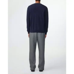 Outlet Ribstrikket Pullover med Rund Hals Strik