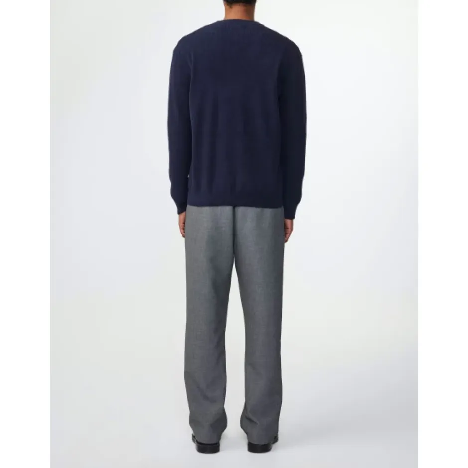 Outlet Ribstrikket Pullover med Rund Hals Strik