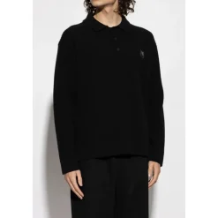 Best Ribstrikket sweater med logo Strik