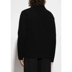Best Ribstrikket sweater med logo Strik