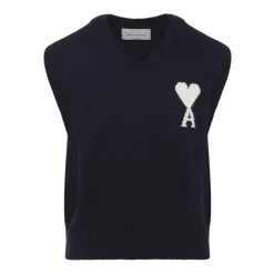 Online Ærmeløs V-hals sweater Strik
