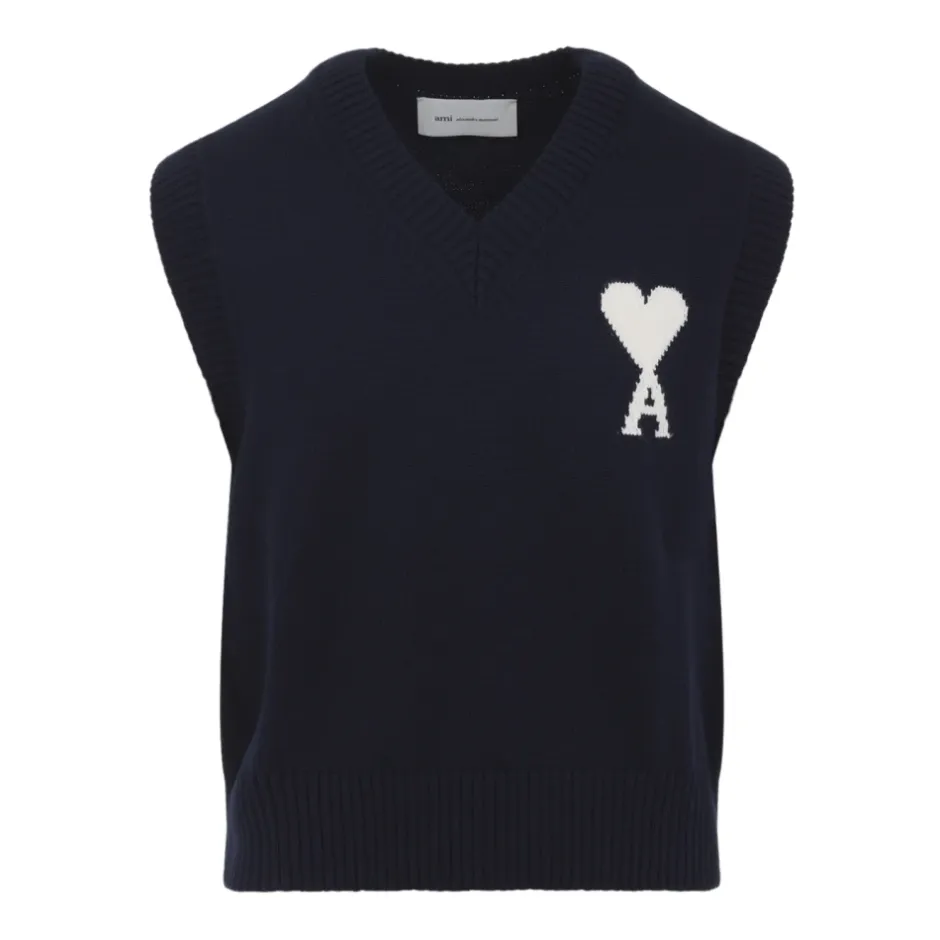 Online Ærmeløs V-hals sweater Strik
