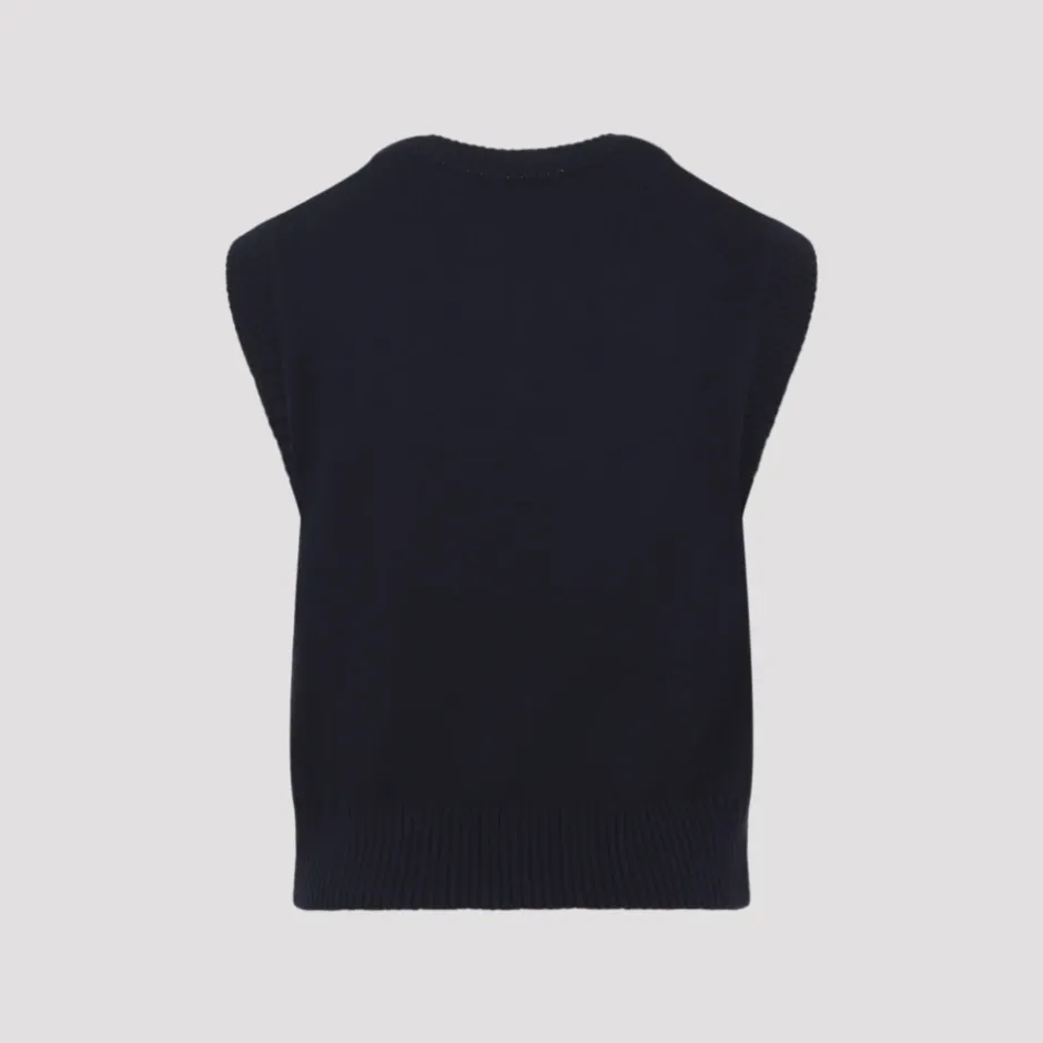 Online Ærmeløs V-hals sweater Strik