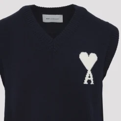 Online Ærmeløs V-hals sweater Strik