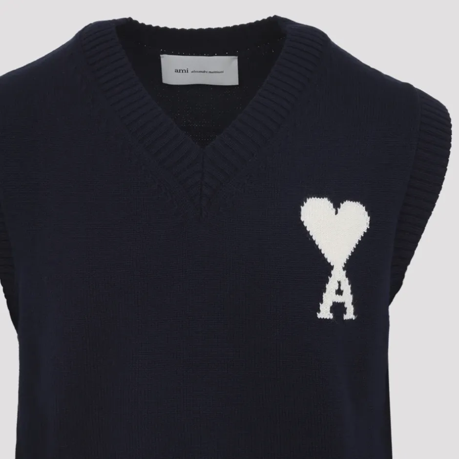 Online Ærmeløs V-hals sweater Strik