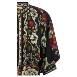 Clearance Rococo Flowers Belted Midi Dress Dame Kjoler