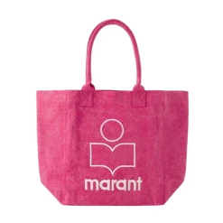 Clearance Rosa Bomuld Shopper Taske med Magnetisk Lukning Dame Indkøbstasker