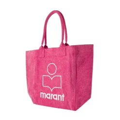 Clearance Rosa Bomuld Shopper Taske med Magnetisk Lukning Dame Indkøbstasker