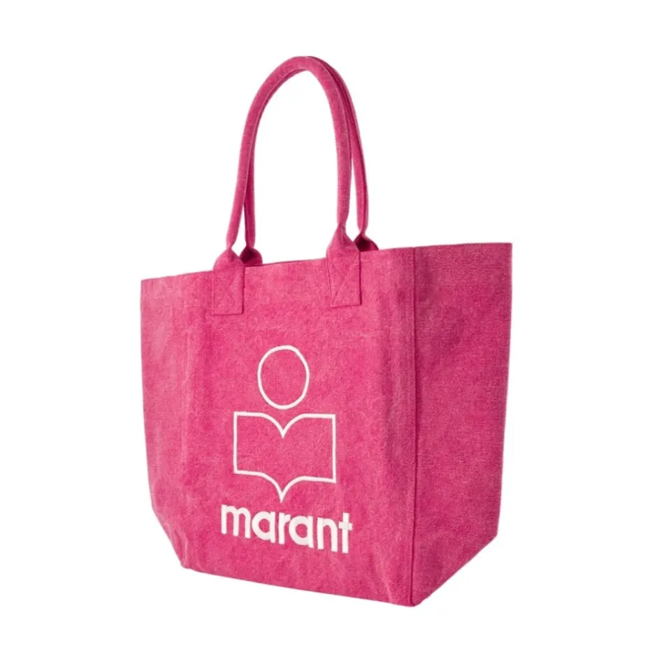 Clearance Rosa Bomuld Shopper Taske med Magnetisk Lukning Dame Indkøbstasker