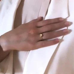 Outlet Rosa Chalcedon Petite Ring Dame Smykker
