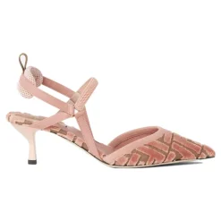Sale Rosa Velvet Slingback Hæle Dame Pumps|Stiletter