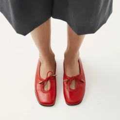 Clearance Rosalind Læder Ballet Flats Dame Ballerina Sko
