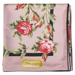 Clearance Rose Bouquet-Print Silketwill-tørklæde Dame Tørklæder