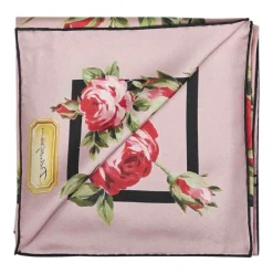 Clearance Rose Bouquet-Print Silketwill-tørklæde Dame Tørklæder