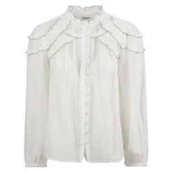 Sale Ruffle Bluse Bomuldsblanding Dame Bluser & Skjorter