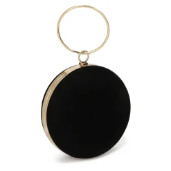Discount Rund håndtaske med ring til hånd Dame Clutch