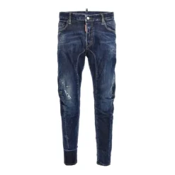 New Ryddig Biker Jeans med Brugt Effekt Jeans