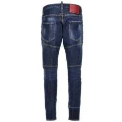 New Ryddig Biker Jeans med Brugt Effekt Jeans