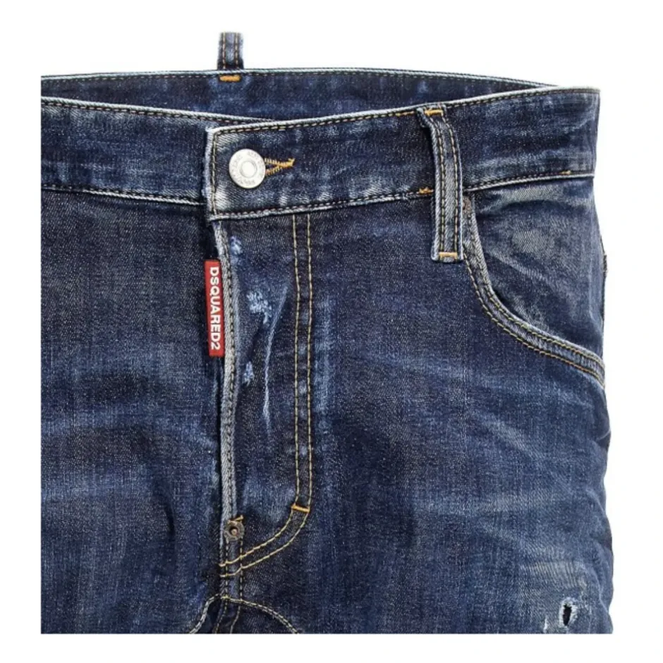 New Ryddig Biker Jeans med Brugt Effekt Jeans