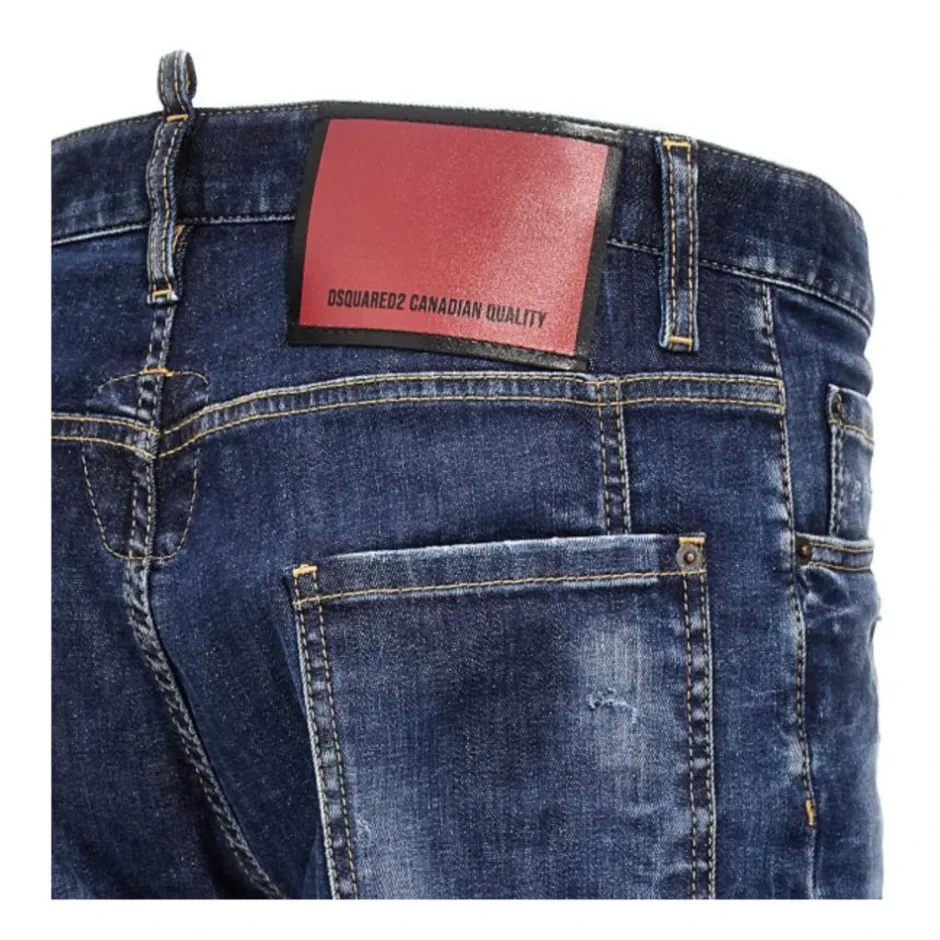 New Ryddig Biker Jeans med Brugt Effekt Jeans
