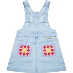 New Salopette Denim con Dett Ricamato Børn Kjoler & Nederdele