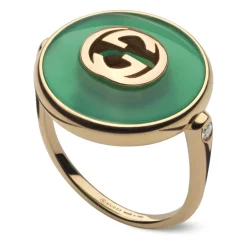 Clearance Sammensatte ring i lyserød guld, agat og diamant Dame Smykker
