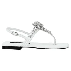 Discount Sandals Flat Crystal Skull with Crystals Dame Sandaler