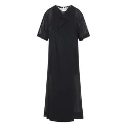 New Sheer Draped Midi Dress Dame Kjoler