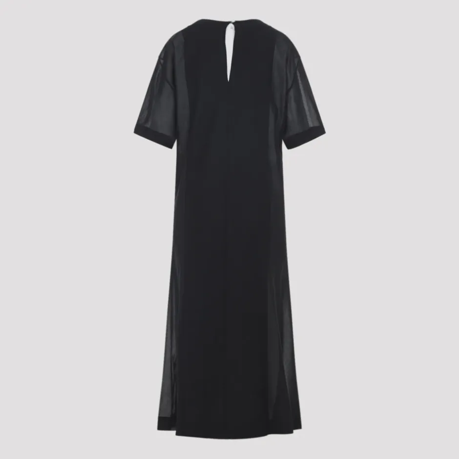 New Sheer Draped Midi Dress Dame Kjoler