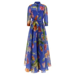 Online Silk Organza Trench Skjortekjole Dame Kjoler