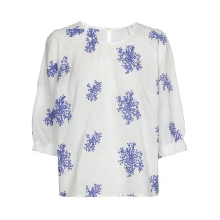 Discount Skjorte med broderede blomster Dame Bluser & Skjorter