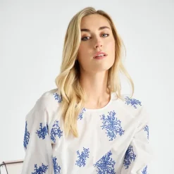 Discount Skjorte med broderede blomster Dame Bluser & Skjorter