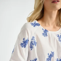 Discount Skjorte med broderede blomster Dame Bluser & Skjorter